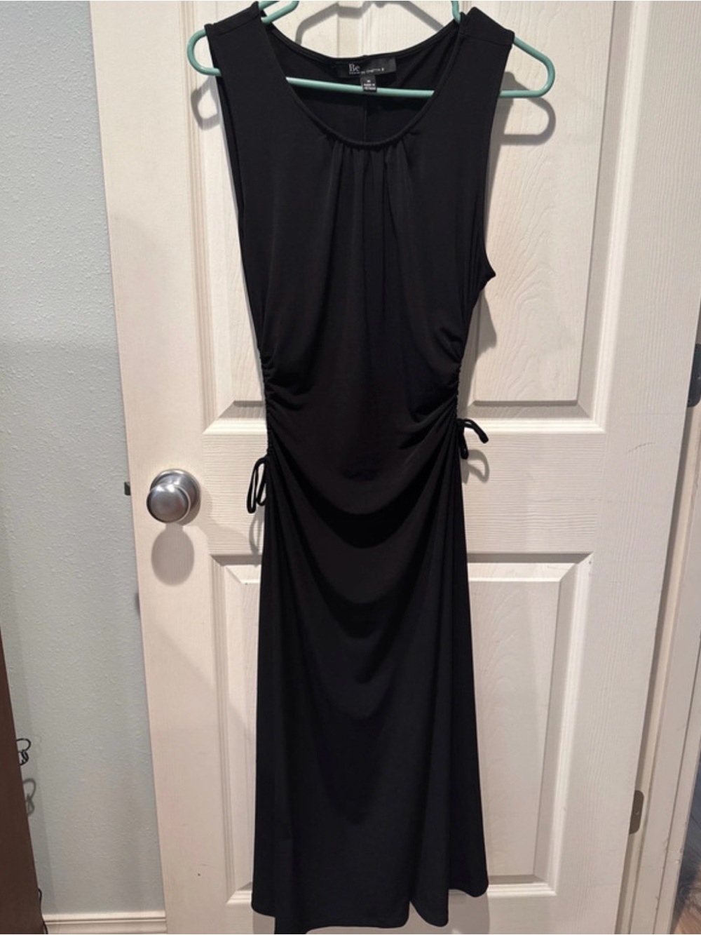 Chetta B Black Sleeveless Maxi Dress with Side Ruched Ties